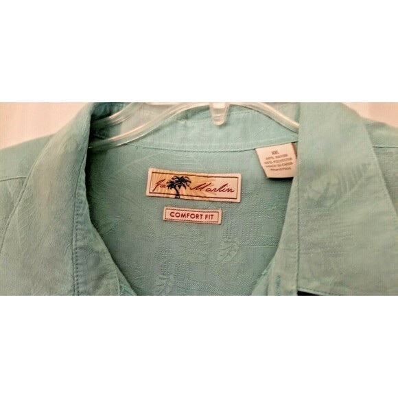 Tropical Hawaiian Men's Shirt Joe Marlin Solid Comfort Fit Design Material XXL - Picture 2 of 4